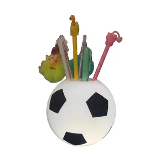 Porta Lápis Bola de Futebol Organizador de Mesa