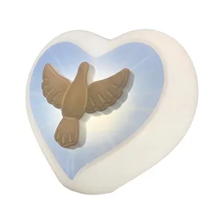 Luminária Coração Espírito Santo de Mesa Branca