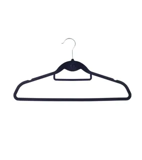 Kit de 3 Cabides Toq de Veludo com Gancho Frontal Happy Closet Preto