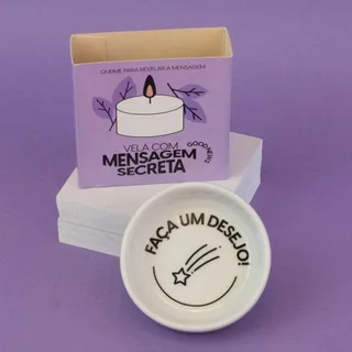 Vela com Mensagem Secreta Vanilla Make a Wish
