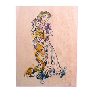 Quadro Rapunzel Princesa Disney Aquarela