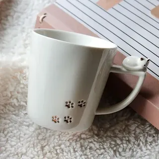 Caneca com Gatinho na Alça de 300ml Cute Coffee