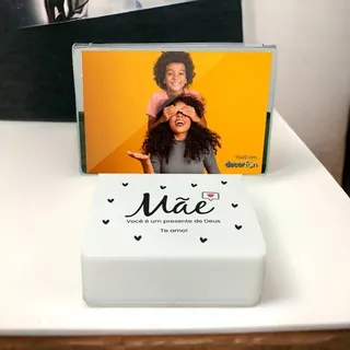 Luminária Box Porta Retrato Mãe, Presente de Deus