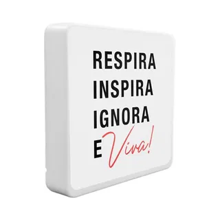 Luminária Box Slim Respira Ignora e Viva USB