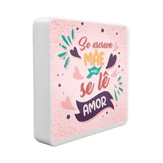 Luminária Box Slim  Se Lê Amor USB