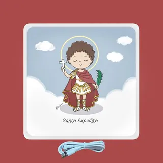 Mini Luminária Box Santo Expedito USB