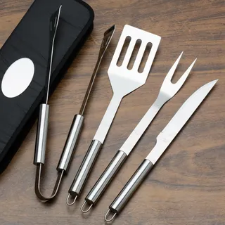 Kit para Churrasco com 4 Peças em Aço Inox BBQ Expertt