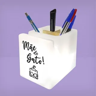 Organizador de Mesa Iluminado Mãe de Gato