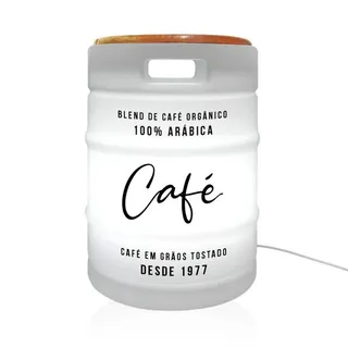 Luminária Banco Barril de Café Coffee Time