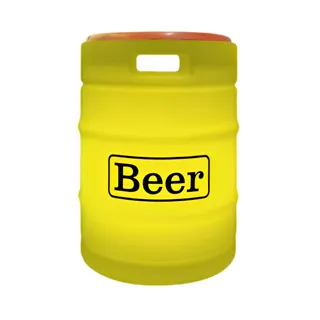 Banco com Luminária Beer Barrel Amarelo