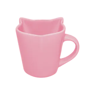 Caneca de Porcelana em Forma de Gato Pink