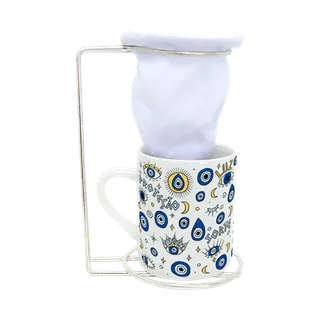 Caneca De Porcelana com Coador - Olhos Gregos