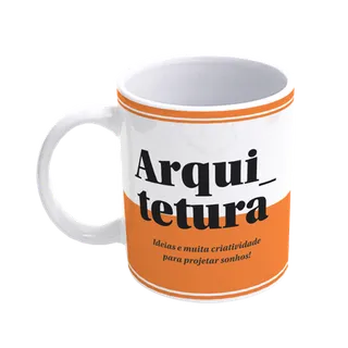 Caneca De Porcelana Profissões - Arquitetura