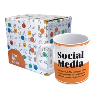 Caneca De Porcelana Profissões - Social Media