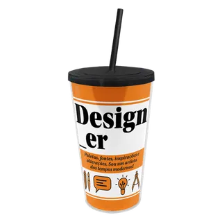 Copo Canudo Profissões - Designer