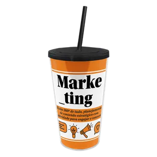 Copo Canudo Profissões - Marketing