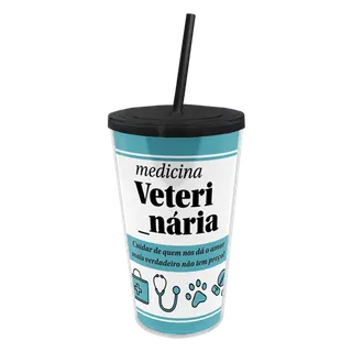 Copo Canudo Profissões - Medicina Veterinária