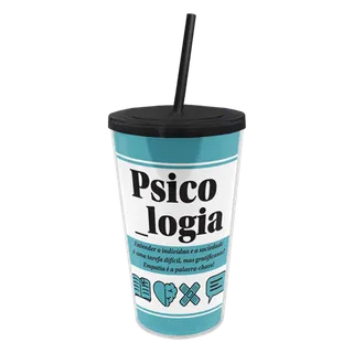Copo Canudo Profissões - Psicologia