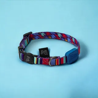 Coleira Ajustável para Gatos - Raios e Listras Azul