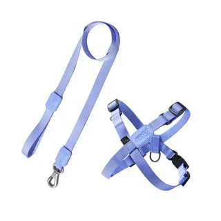 Peitoral Ajustável em X e Guia para Cães Violeta - M