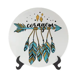 Prato Decorativo de Porcelana 11cm - Coragem
