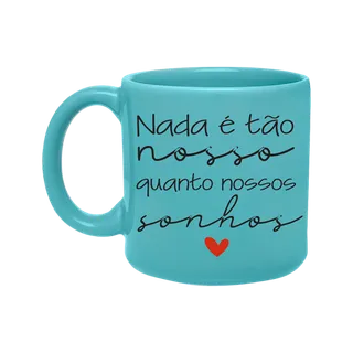 Caneca de Porcelana Turquesa - Sonhos