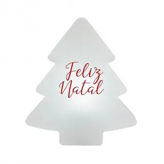 Luminária Decorativa de Mesa Árvore de Natal Branca com Luzes para Decoração Natalina