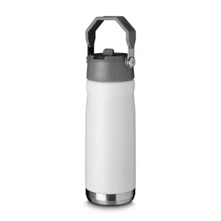 Garrafa com Alça E Bico 650ml em Aço Inox Branca