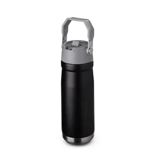 Garrafa com Alça E Bico 650ml em Aço Inox Preta