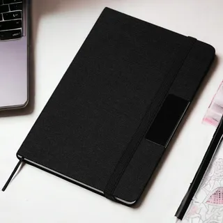 Caderno De Anotações 80 Folhas com Elástico Preto