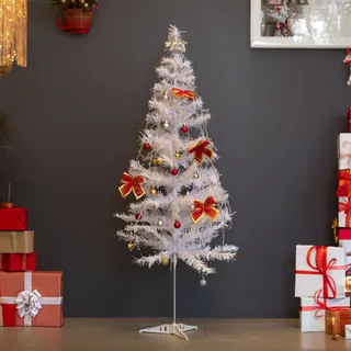 Árvore de Natal Branca Nevada com 110 Galhos 1,20m