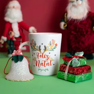 Caneca de Porcelana 270ml Natal Mágico - Merry Christmas