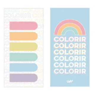 Cartela com 6 Blocos de Notas Adesivas Marca Página - Colors