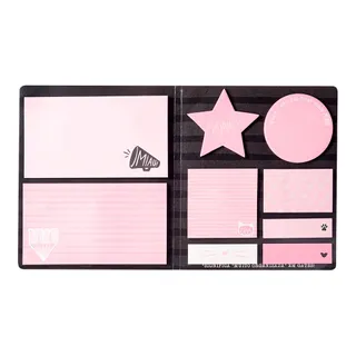 Cartela com 9 Blocos de Notas Adesivas - Gatinha