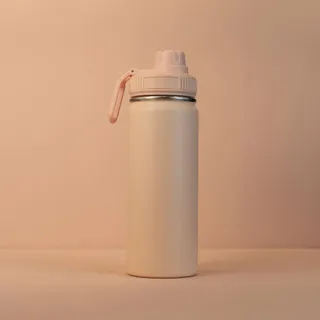 Garrafa com Alça e Bico 570ml Parede Dupla Rosa