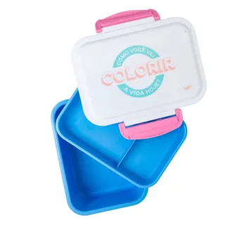Marmita 1,3L com 2 Divisórias e Travas - Colors