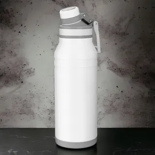 Garrafa com Alça e Bico 1,2L em Aço Inox Branca