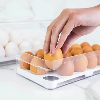 Porta Ovos Organizador com Tampa para 18 Unidades Clear Fresh