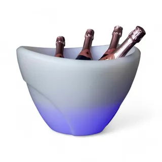 Champanheira com LED Balde de Gelo Para 4 Garrafas 13L Parede Dupla Branca