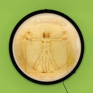 Luminária de Parede Led Sign Homem Vitruviano Leonardo da Vinci