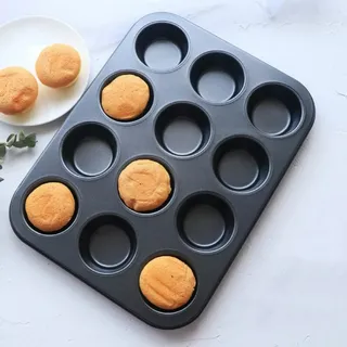 Forma para Pão de Queijo 12 Cavidades Preta Cupcake Empadinha
