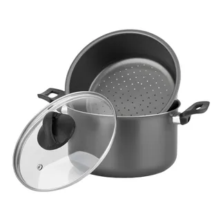 Panela De Cozimento A Vapor Cozivapor 3 em 1 Grafite Ø20cm