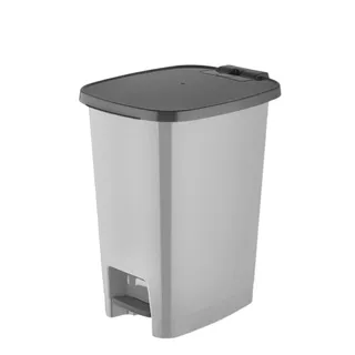 Lixeira Plástica com Pedal 25L Slim Branca Cozinha Banheiro - Mood
