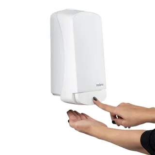 Dispenser Branco em Inox para Sabonete Líquido/Álcool Gel 800ml - Nobre