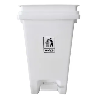 Lixeira Plástica com Pedal 15L Branca Banheiros Cozinhas - Nobre