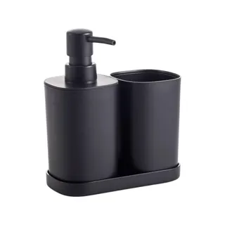 Conjunto para Banheiro com 3 Peças Quadrado Preto - Mood