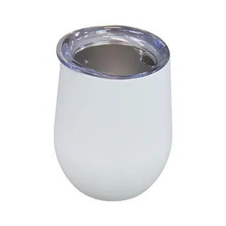 Copo Térmico em Aço Inox Branco Fosco Parede Dupla com Tampa