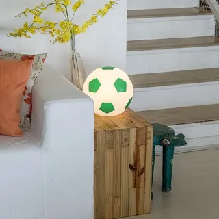 Luminária Bola de Futebol - Branca e Verde
