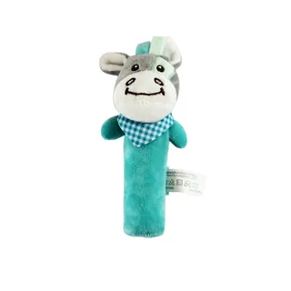 Pelúcia Chocalho Vaquinha Azul com Apito e Som Crocante
