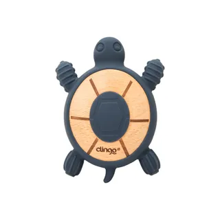 Mordedor de Madeira Tartaruga Azul Navy – Silicone Macio